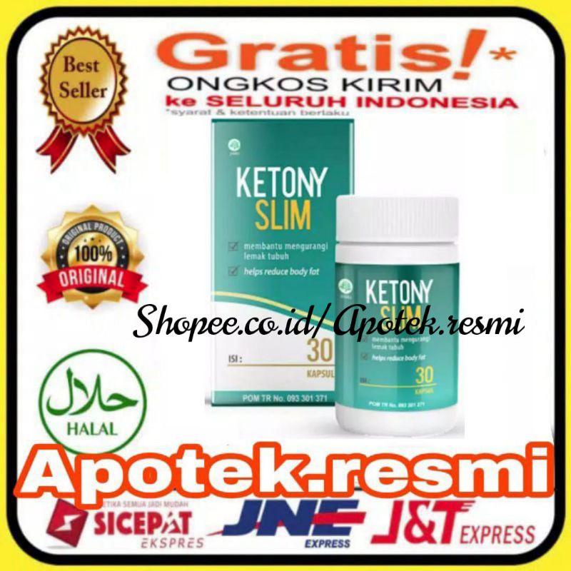 KETONY SLIM Asli Herbal Obat Diet Super Cepat Efektif Pelangsing Badan Bpom
