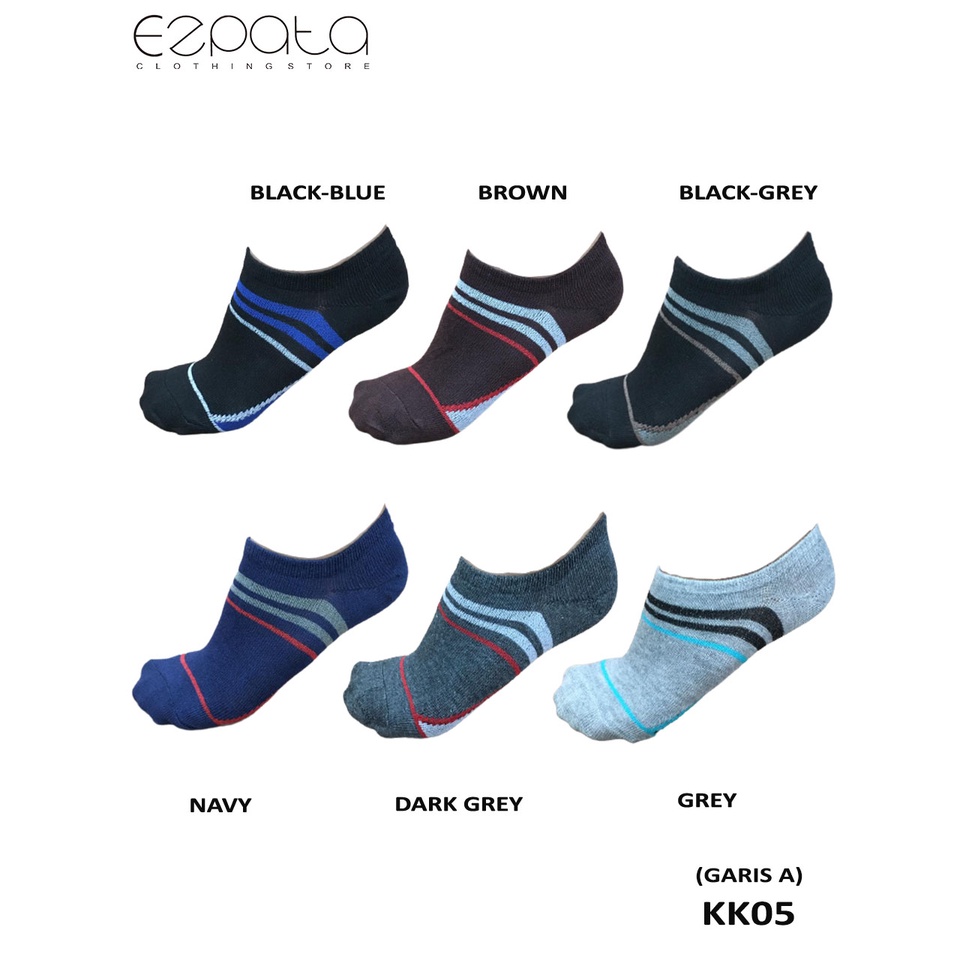 Kaos Kaki Pria Hidden Socks Kaus Kaki Olahraga Motif RANDOM