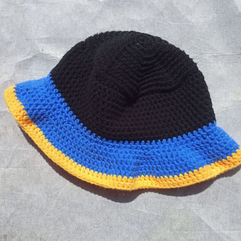 bucket hat rajut handmade crochet knitted bucket hat
