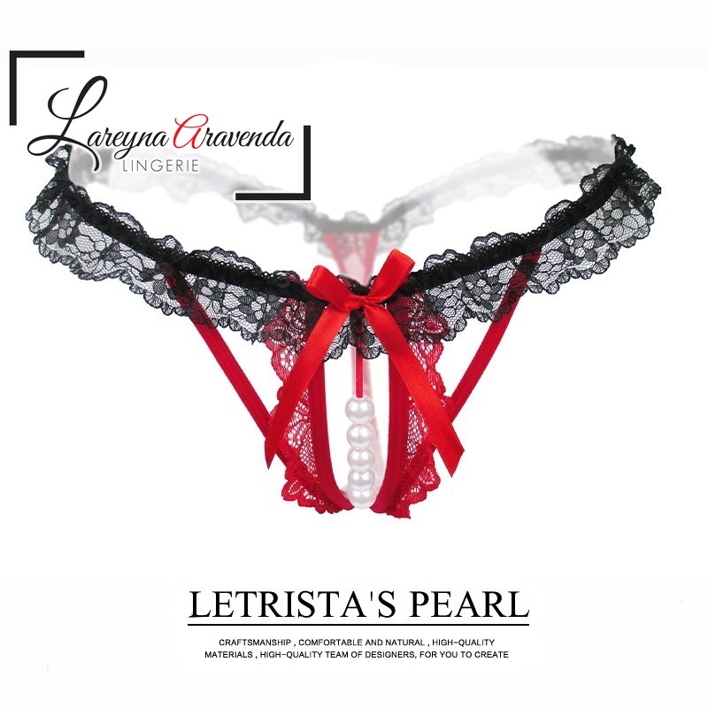 Celana Dalam G String Lace Open Crotch Sexy Model Lestrista's Pearl CD010