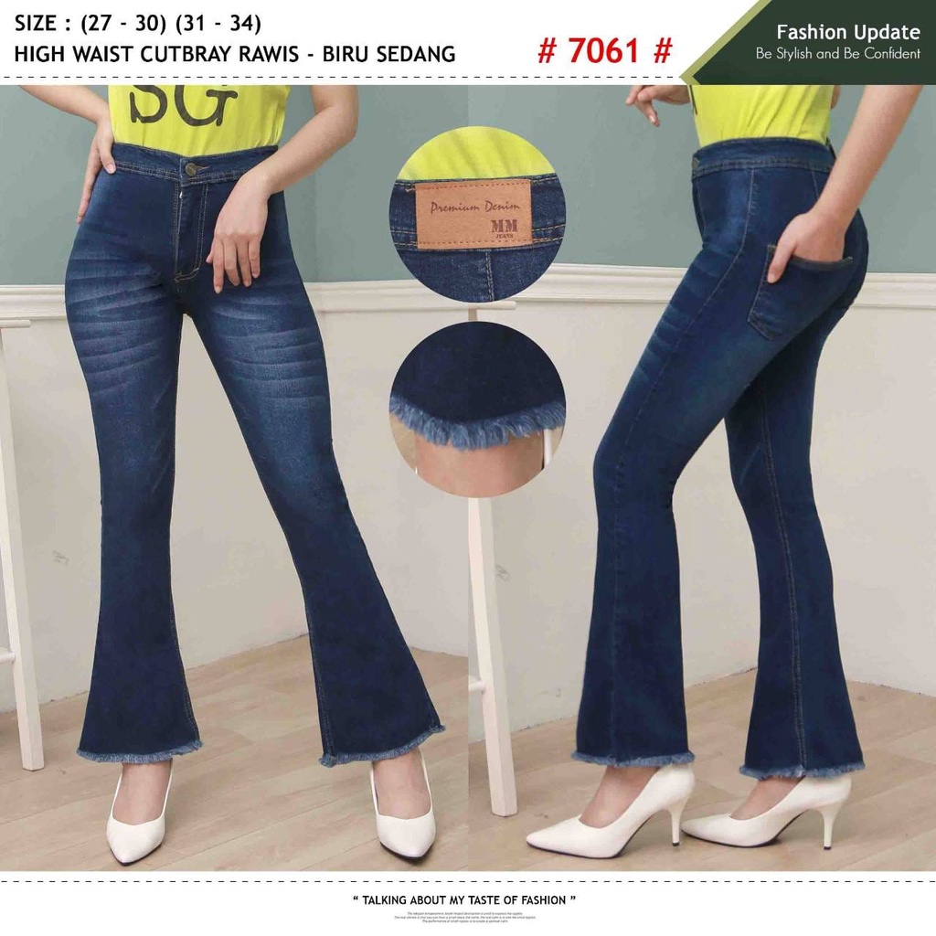 Celana Panjang Jeans Wanita Highwaist Cutbray Rawis 27-30 31-34 Bisa Bayar Ditempat(COD)