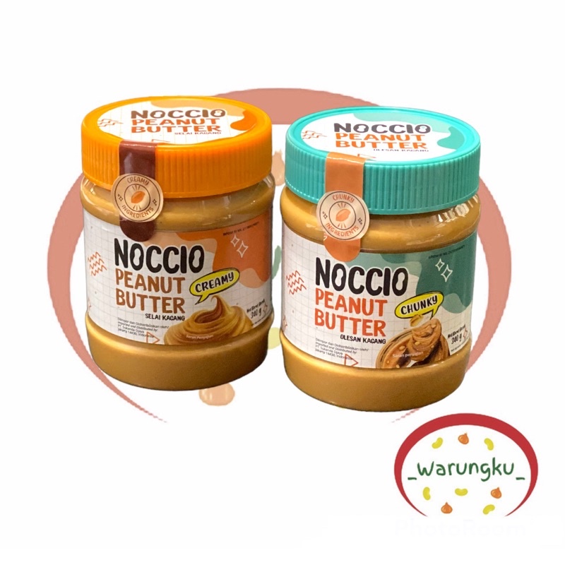 NOCCIO 340g Selai Peanut Butter Creamy Chunky Kacang