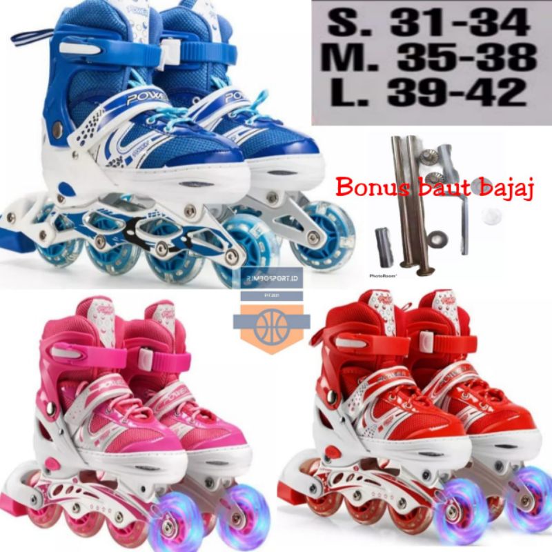 Jual Sepatu Roda Power Superb / Inline Skate Power Free Baut Bajaj