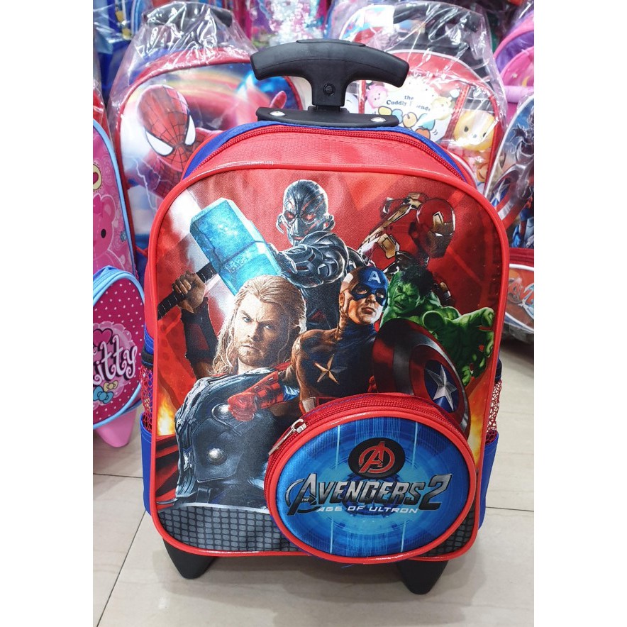 SALE TERBAIK - TAS TROLLEY RODA DORONG TAS ANAK SEKOLAH PAUD / TK LAKI LAKI dan PEREMPUAN BAHAN SATEN ( 10inch - 12inch )