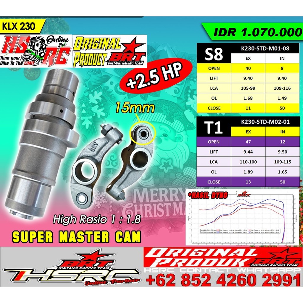 NOKEN AS KEM RACING BRT KAWASAKI KLX 230 R Super Mastercam KLX230 CAM As Klep KLX 230 SE Trabas