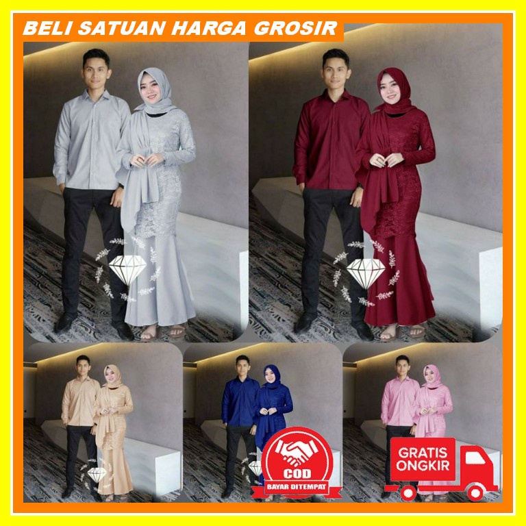 Gamis Couple Cauple Pasangan Kekinian Baju Tunangan Gaun Lamaran Dress Couple Cp Naysila Maxy Gamis