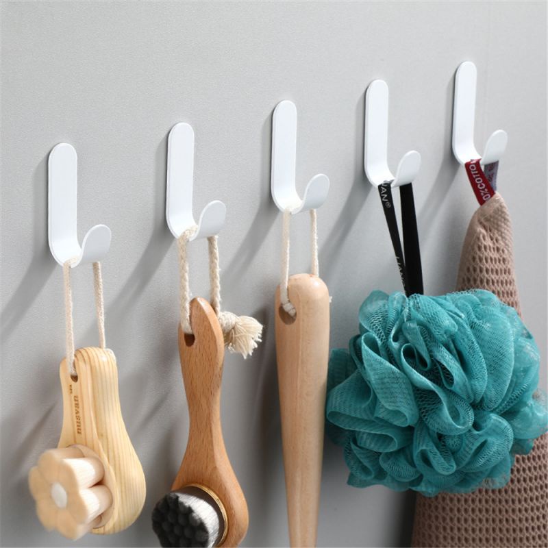 Gantungan Hook Tempel 5pcs Gantungan Dinding Kamar Mandi Minimalis Bathroom Wall Hook Hanger