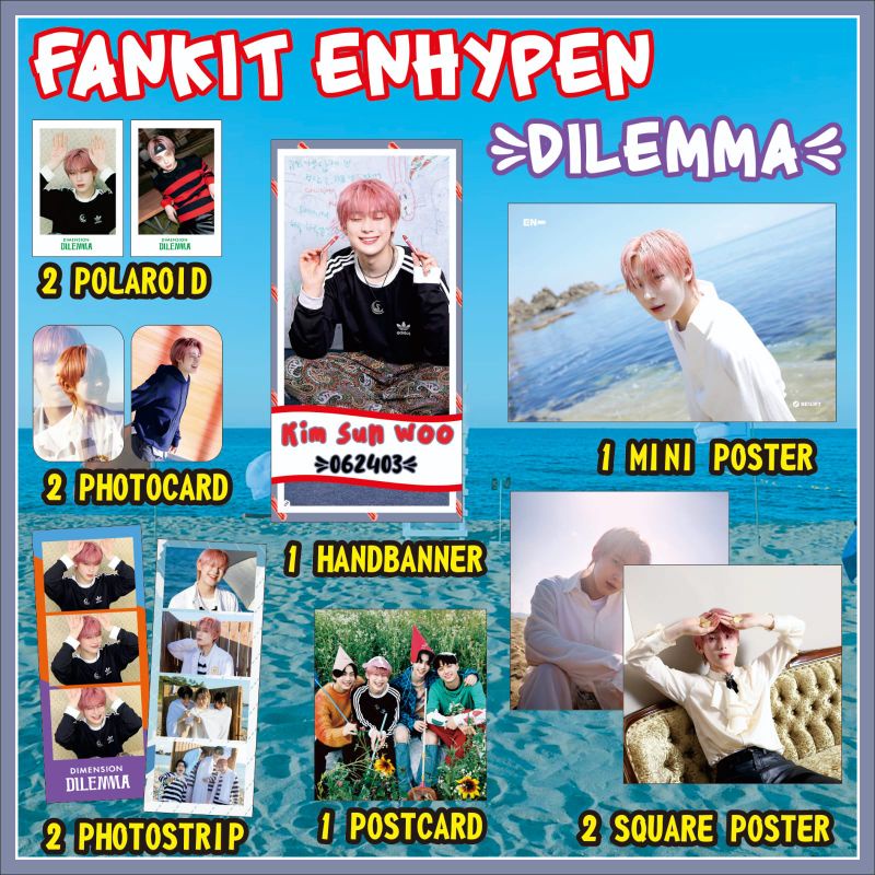 READY STOCK bisa COD-FANKIT ENHYPEN SUNOO ENHYPEN DIMENSSION DILEMMA FANKIT ENHYPEN DILEMMA PC SUNOO