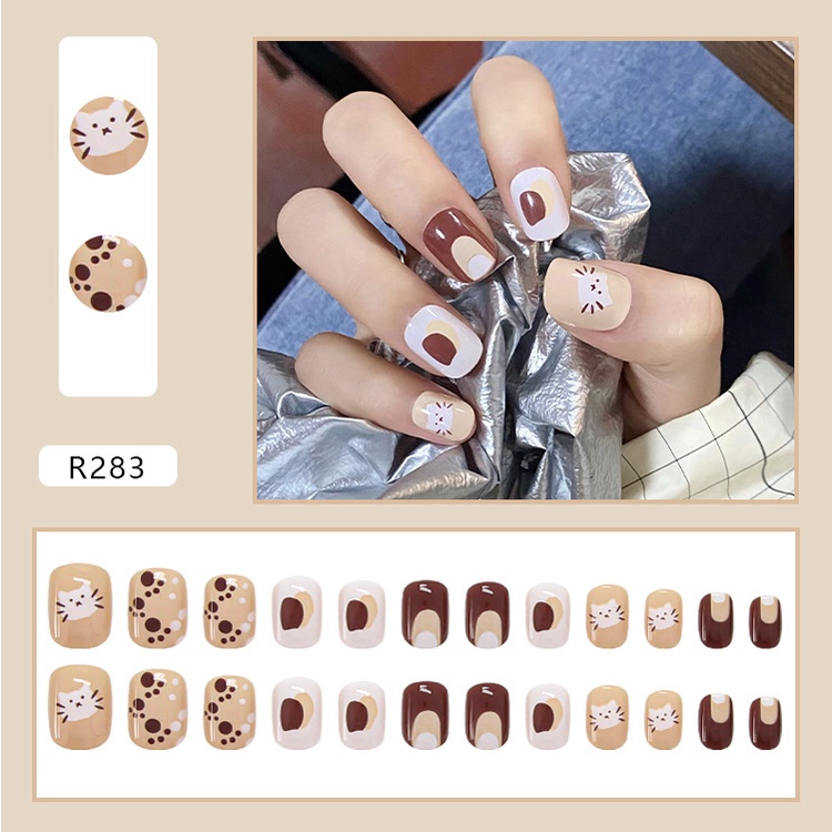 R281-r300 24pcs / Kotak Kuku Palsu Full Cover Untuk Nail Art