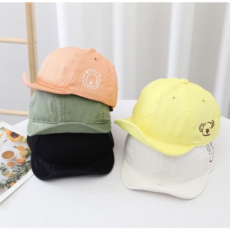 (HZ) Topi Baseball Anak Balita Laki laki Perempuan Motif Polos Animal Musim Panas