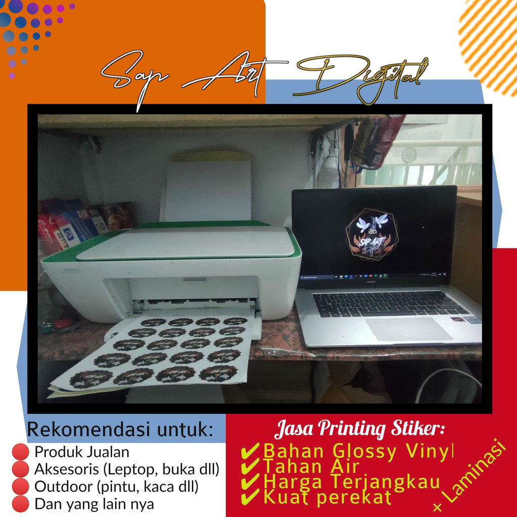 

jasa printer + cuting Stiker Glosy Vinly