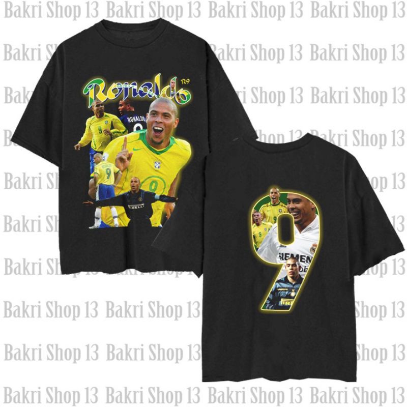Brazil Ronaldo Nazzario T-shirt/Kaos Bola The Biggest Legend Of Brazil Player Ronaldo Nazzario Unise