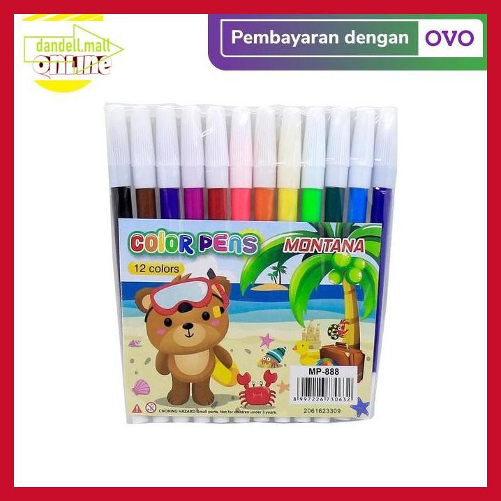 

U8Tyrt67- Marker/ Spidol 12 Warna Montana (Mp-888) E3Yrf797-