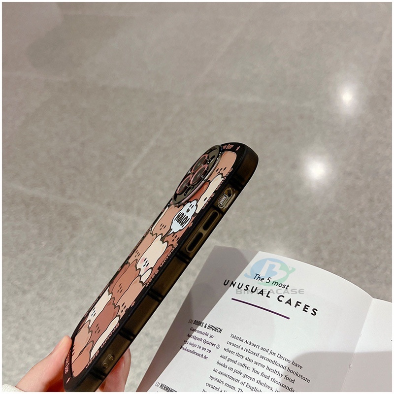 Case Bahan TPU Motif Kartun Kepala Beruang Untuk OPPO A57 2022 A15 A16 A16K A54 A53 A12 A5S A7 A3S A31 A52 A83 A92 A94 A37 F9 A1K 5F F1S