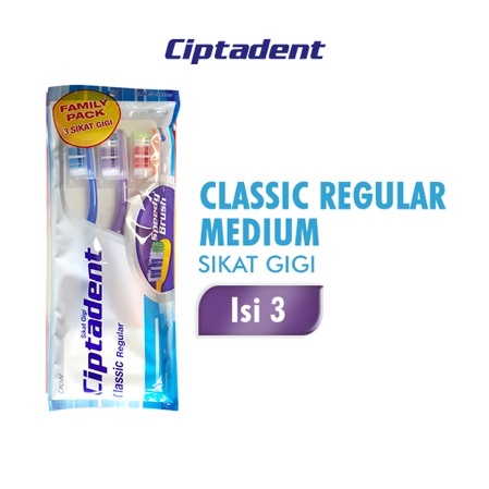 CIPTADENT Sikat Gigi Classic Reguler Medium Pack Isi 3