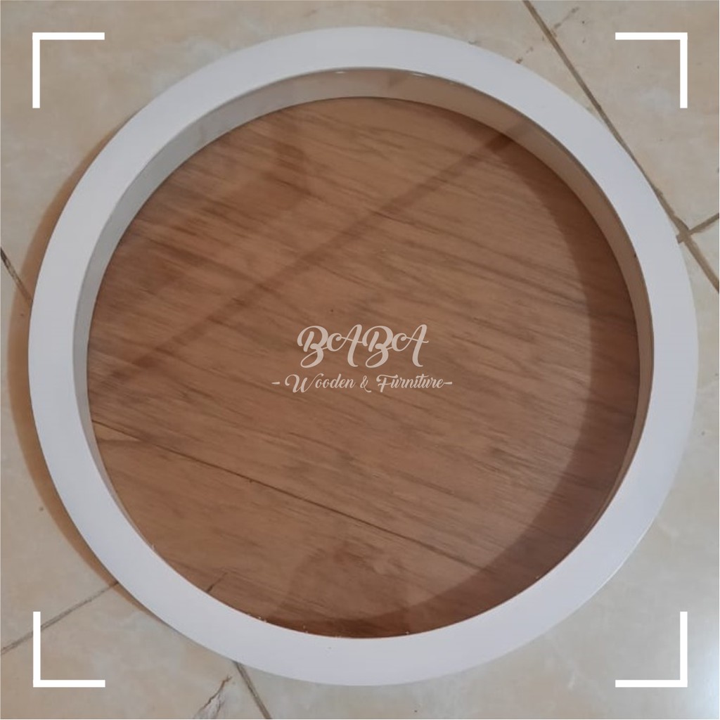 Frame Scrap Bulat Putih - Akrilik 35 cm