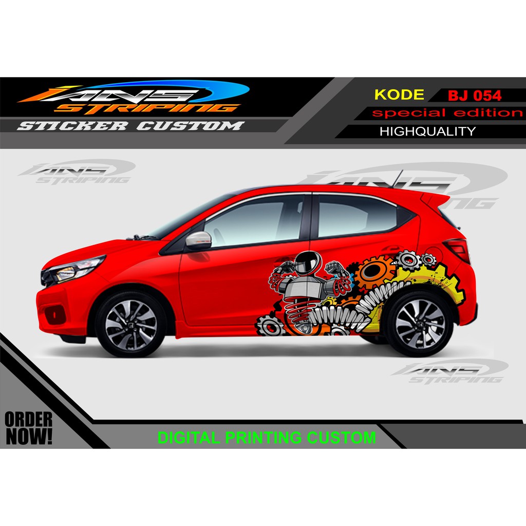 VARIASI STIKER MOBIL KARTOON/ DECAL CUSTOM MOBIL BRIO