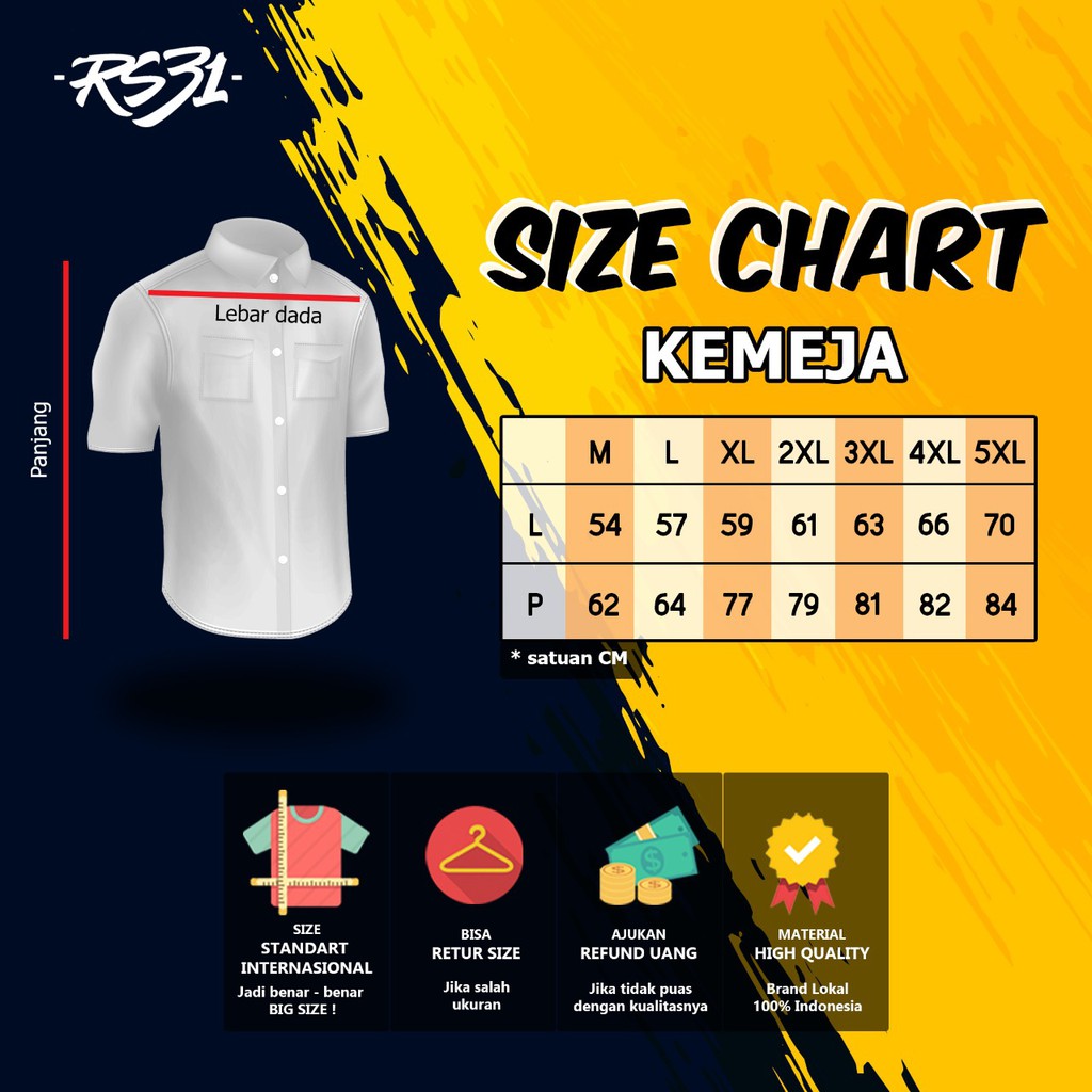 RS31 Kemeja Dua Warna Lavante Shirt - Kemeja Pria Ukuran Jumbo /Dua Warna / 2 Tone Super Big Size