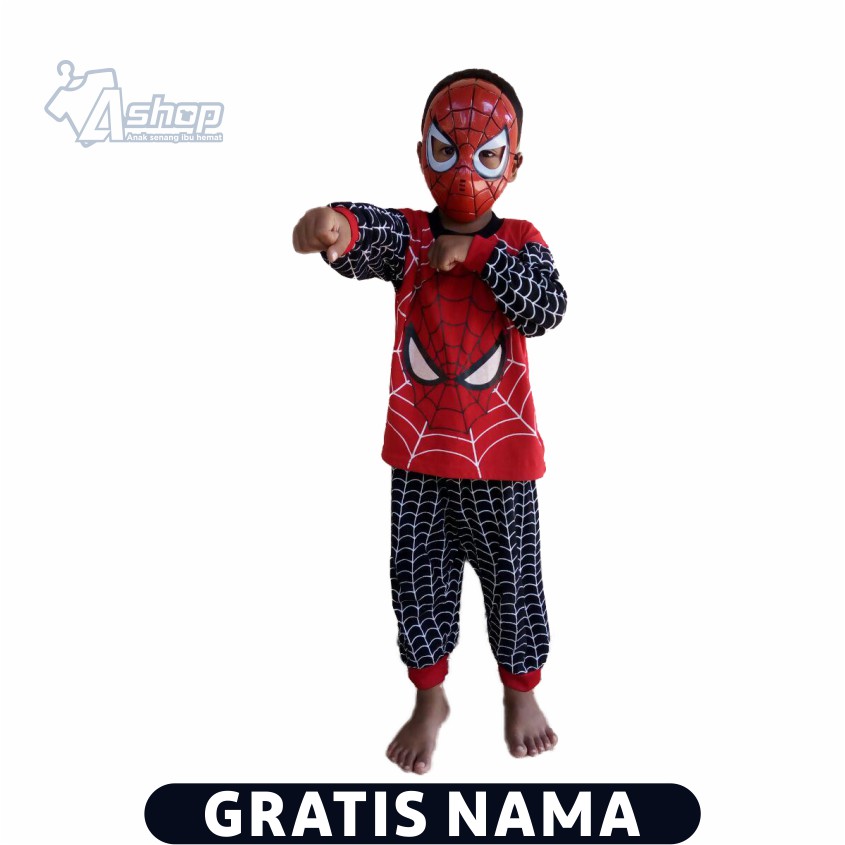 Kostum Anak SuperHero Spiderman Bertopeng