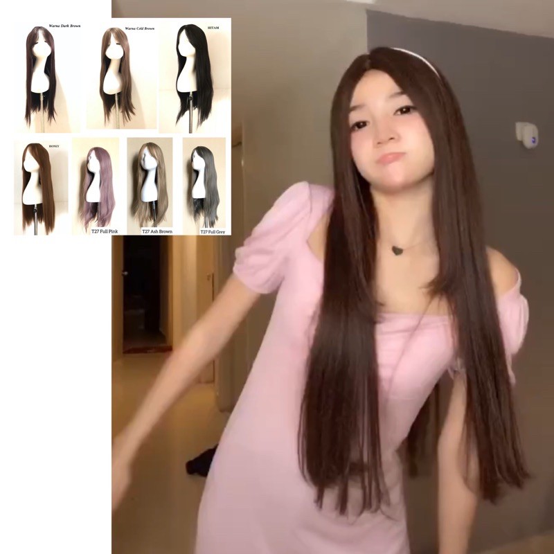 T27 full wig korea bonding tanpa poni layer / FULL WIG IKKE JENNER 65-70 cm