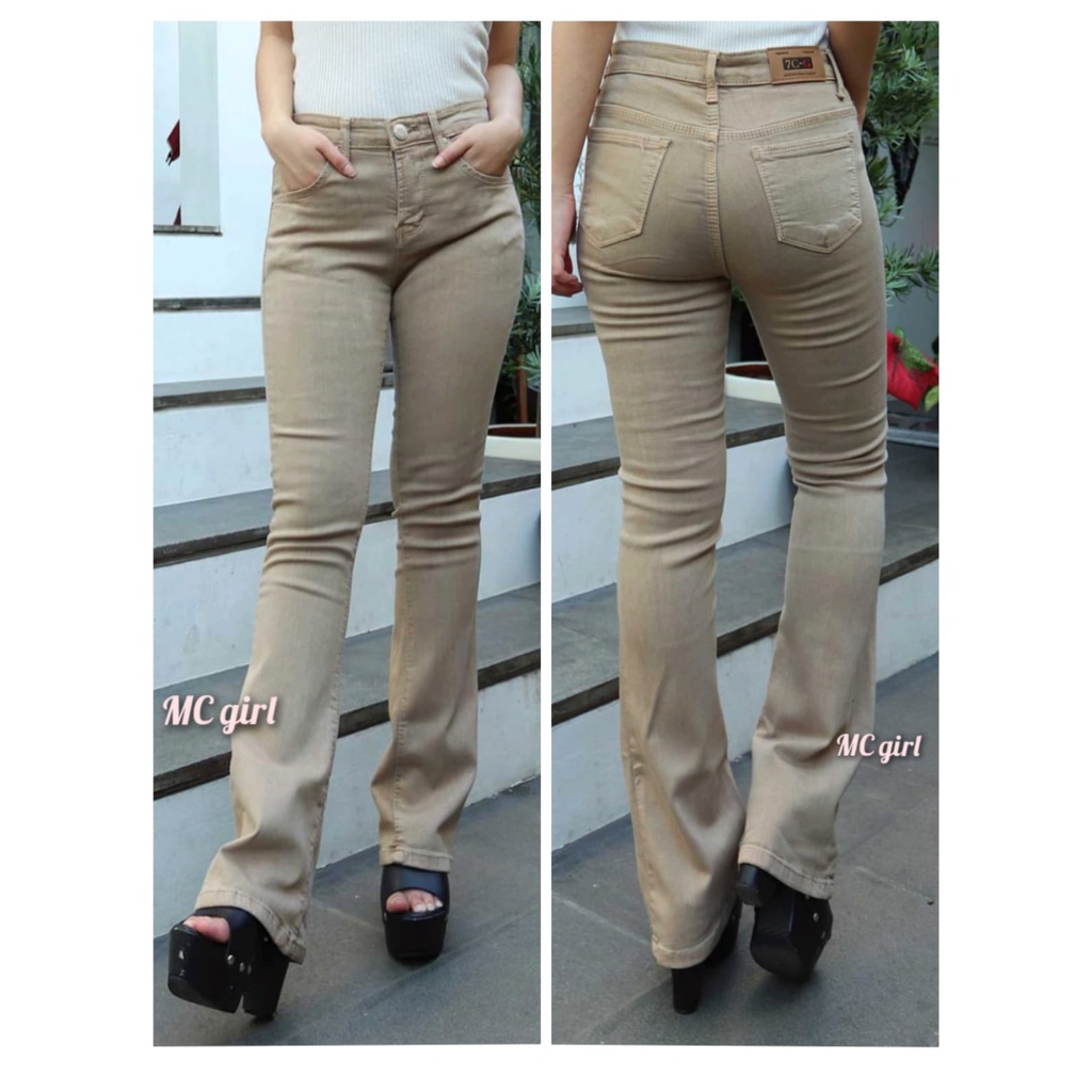 ( Size 27 - 34 ) MC girl - Celana Jeans Cutbray Polos Wanita / Celana Jeans Kaki Lebar / Kaki Gede / Boot Cut 7C-G