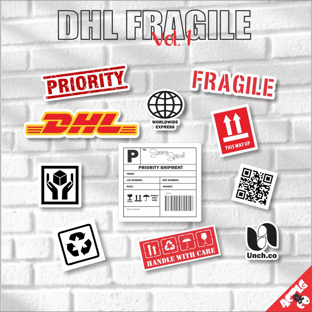 STICKER AESTHETIC CASE HANDPHONE LAPTOP TUMBLR BUJO CUSTOM HELM SKATEBOARD FRAGILE || DHL VOL.1
