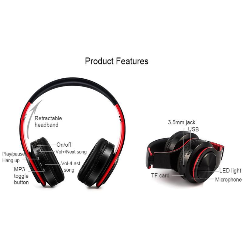 Tourya Headset Stereo Wired Wireless Bluetooth