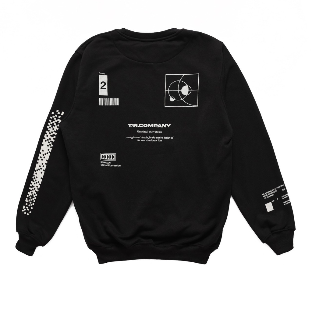 SWEATSHIRT PRIA WANITA HITAM TR CLOTHING - CREWNECK UNISEX - CN INSOMNIA TERLARIS - COD - Jaket Swea
