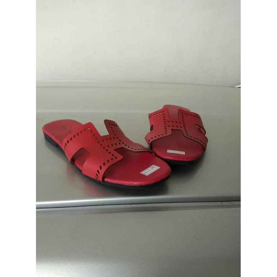 Sandal Wanita Teplek Laser Merah TP02 - Merah, 37