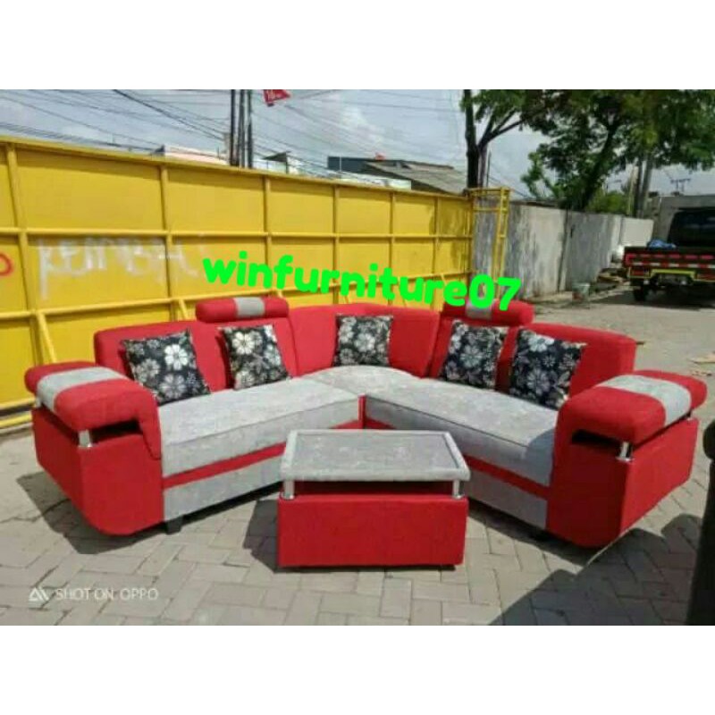 Jual Sofa L Sudut Davinci Plus Meja Shopee Indonesia