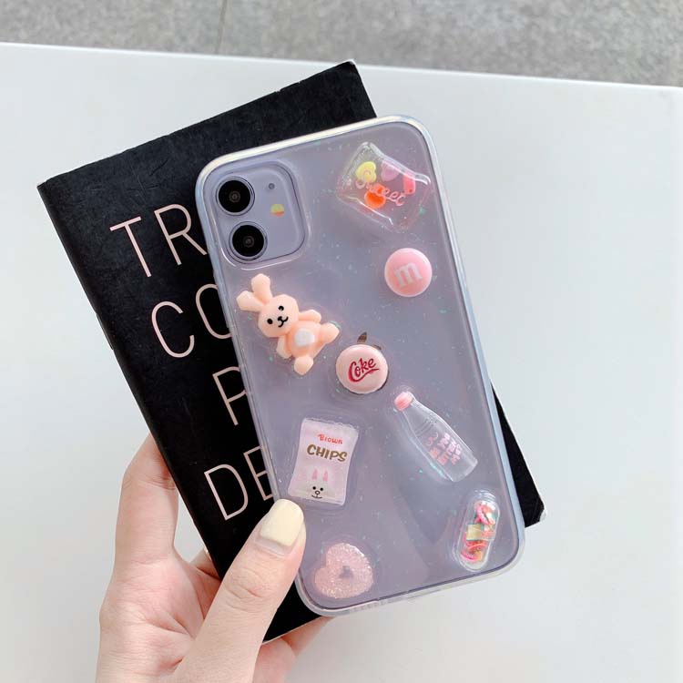 case  iPhone 7 Plus 8 Plus Softcase liquid Design Unicorn 3D transparan