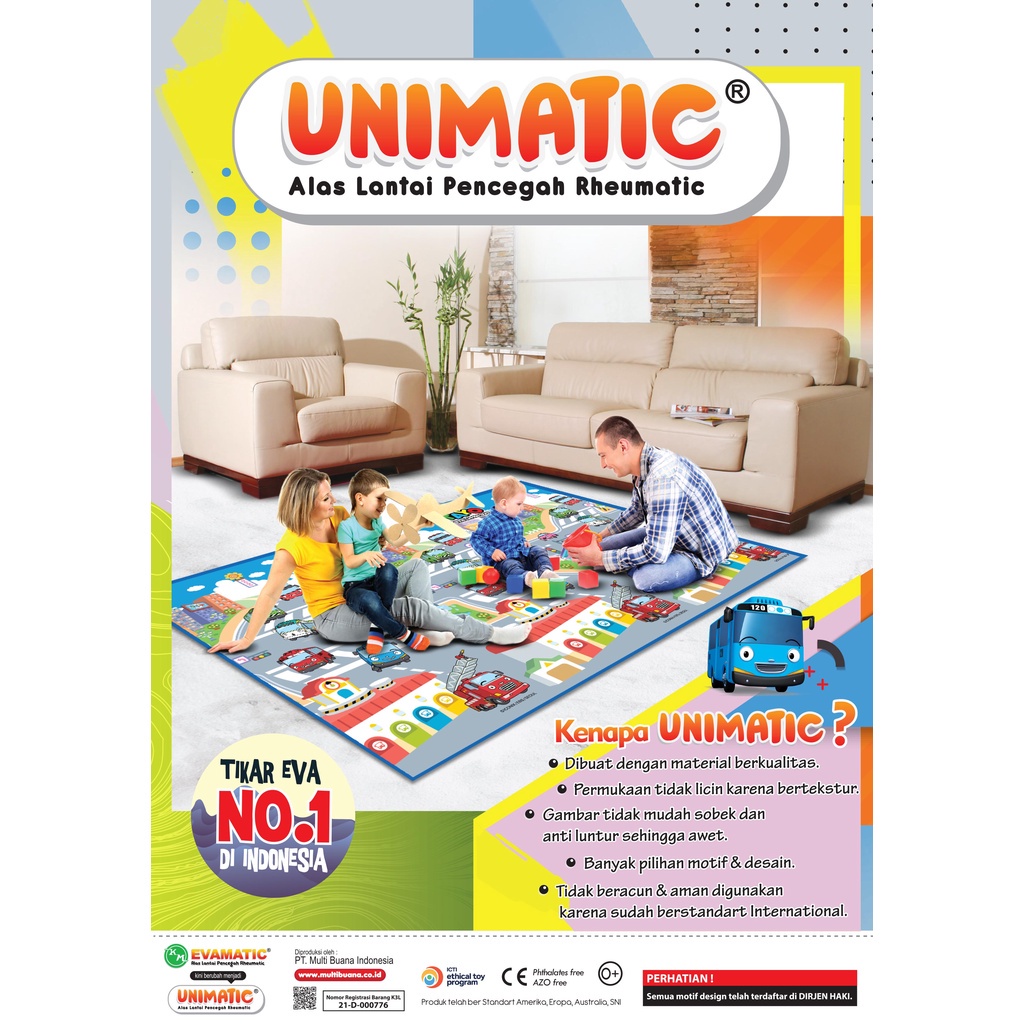 UNIMATIC Evamatic 200x120 cm KIDS SERIES | Tikar Eva | karpet EVA | Matras EVA | Tikar gulung | Karpet Gulung