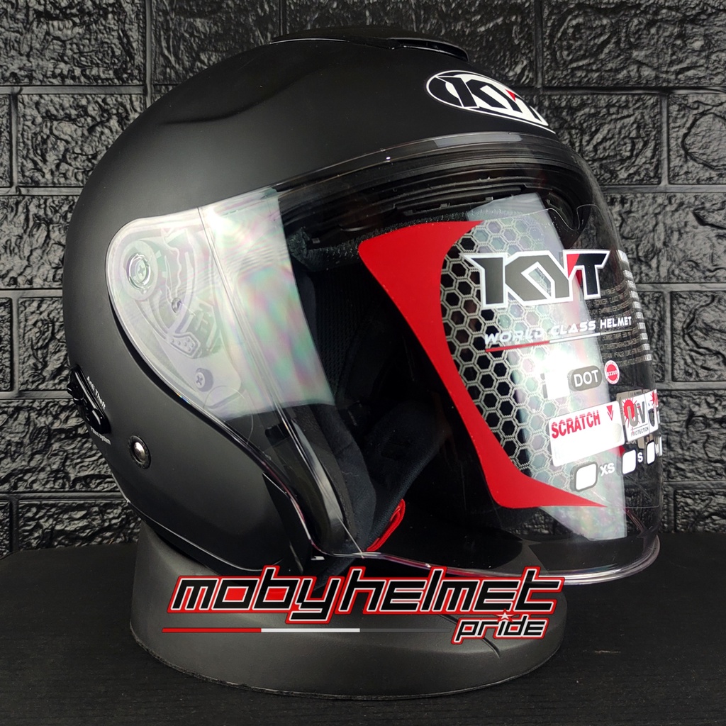 Helm KYT Kyoto - Black Matt - Hitam Doff