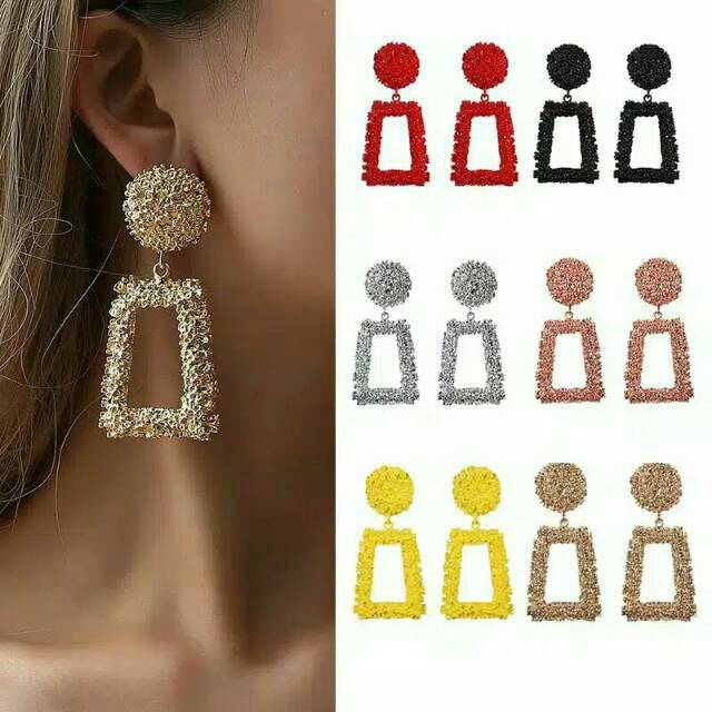 Anting korea style panjang trapesium