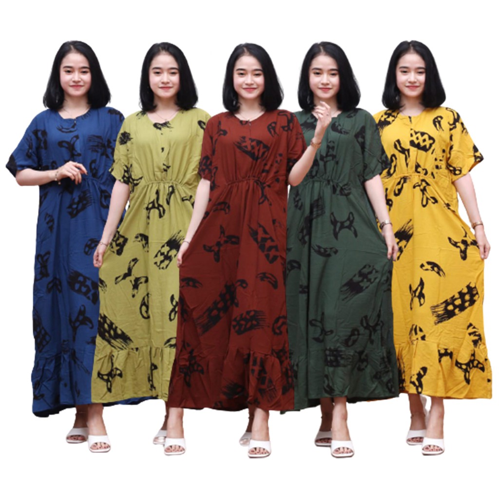 Long Dress Wanita Semata kaki LD 115 Resleting Depan