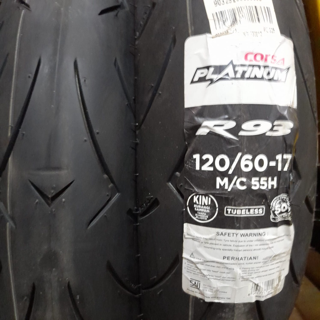 Ban motor sport Corsa R93 120 60 17 Platinum soft compound tubeless