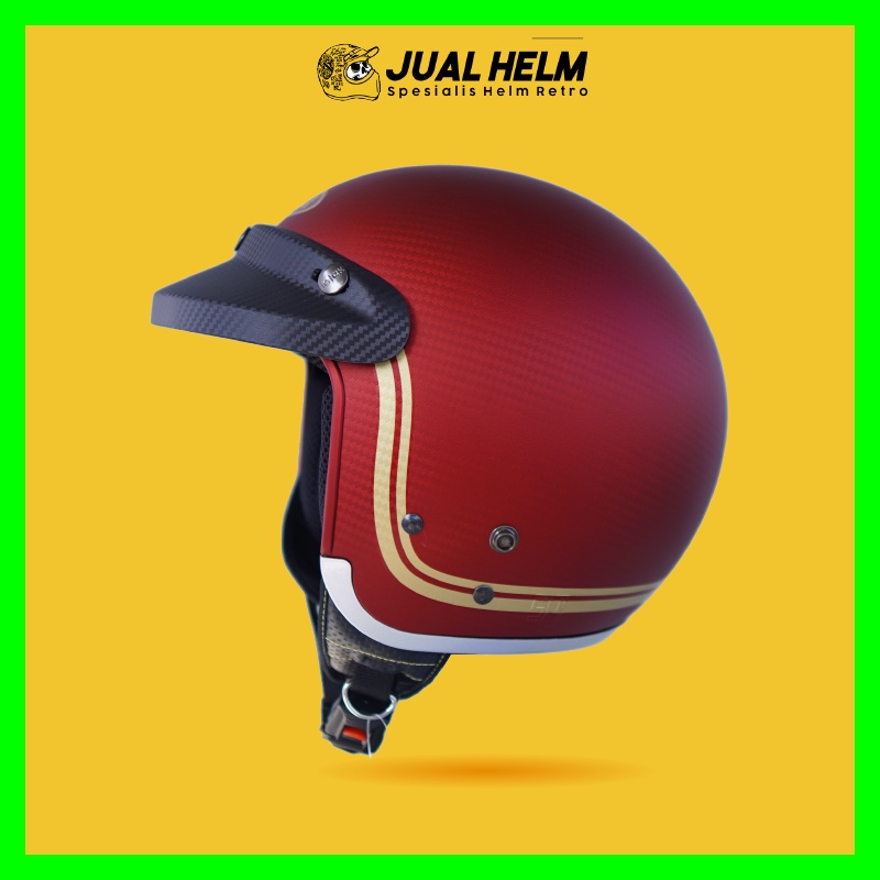 HELM INJAK CARBON 002 MAROON DOFF