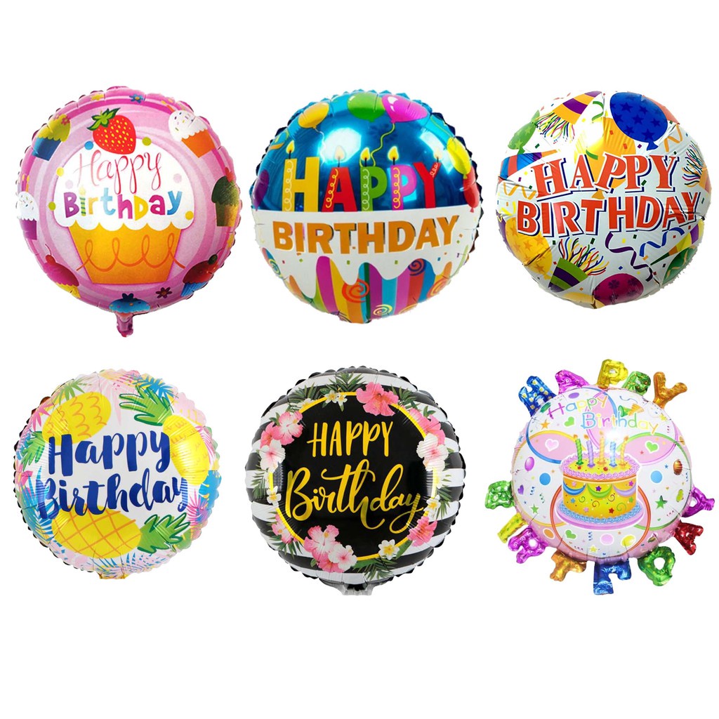 Jual Balon Foil Happy Birthday Bulat 40cm | Shopee Indonesia