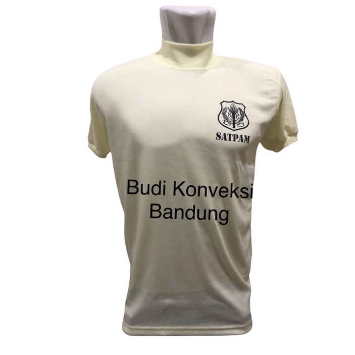 Kaos Satpam Security Cream Krem Kerah Tinggi Size M-XXXXL Baju Dalam Terbaru 2022