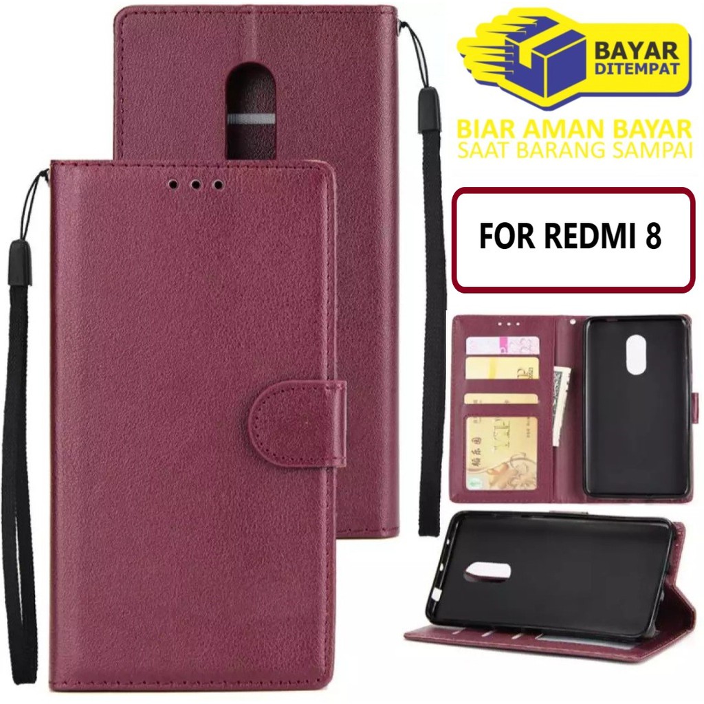 Flip cover XIAOMI REDMI 8 Flip case buka tutup kesing hp casing hp flip case leather wallet