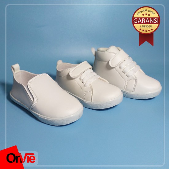 Sepatu Sneakers Anak Perempuan SD Putih Polos / Sepatu Sekolah Premium Onvie