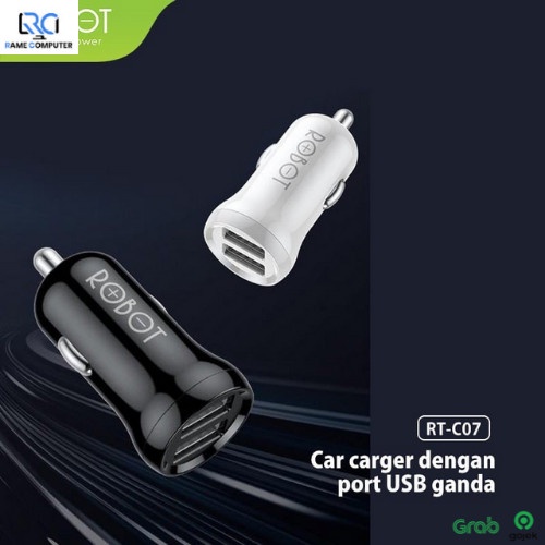 Car Charger Mobil Fast Charging Robot RT-C07 RTC07 2.4A - Putih