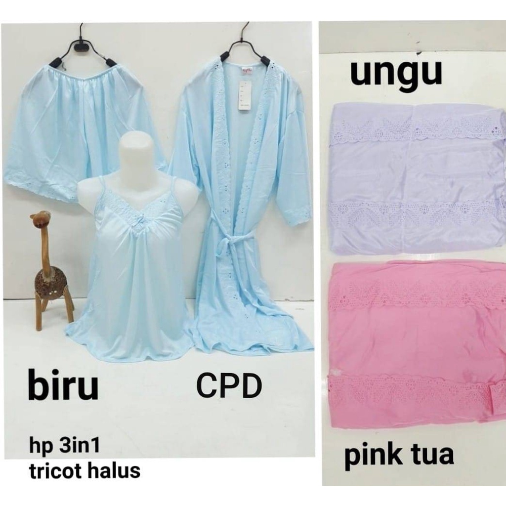 Hotpent Kimono HP Rangkap Baju Tidur Wanita Bahan tricot