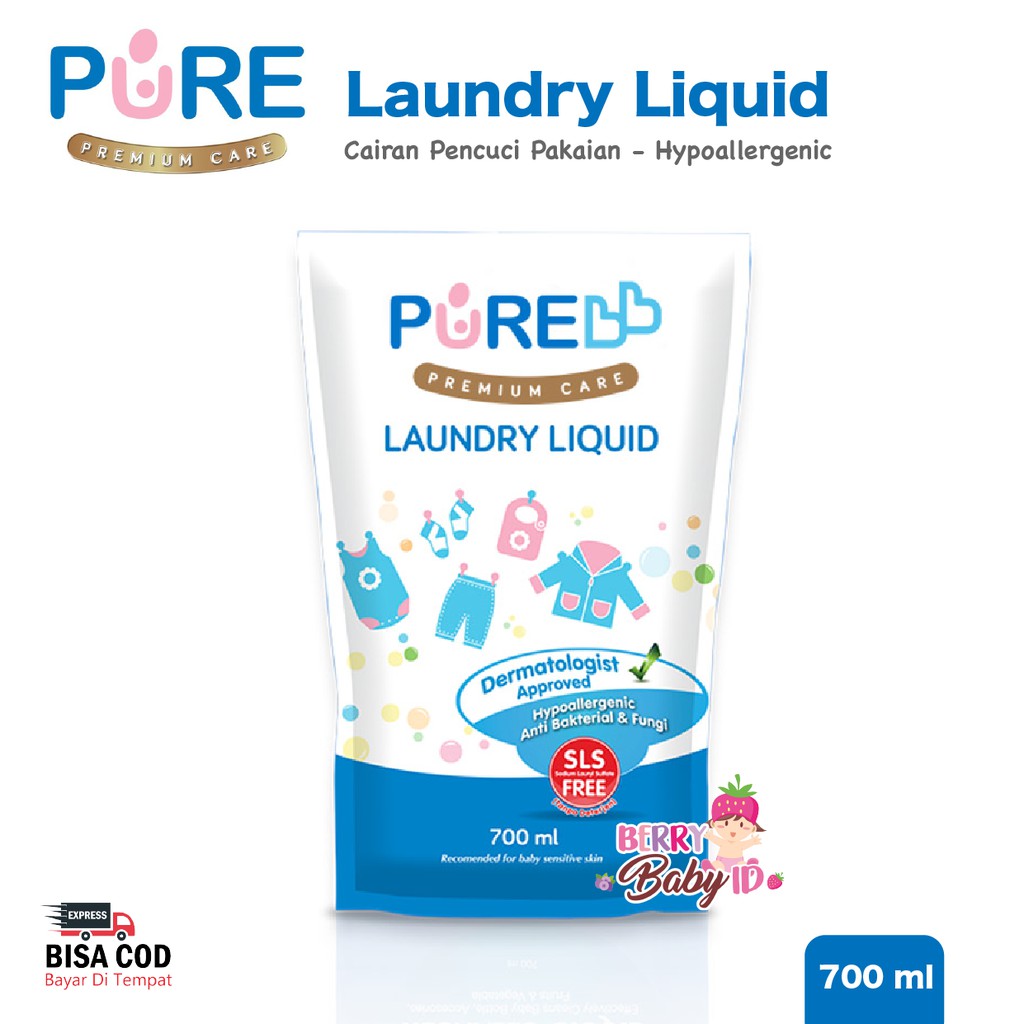 PureBB Laundry Liquid Cairan Sabun Pencuci Baju Bayi 700 ml Pure BB Berry Mart