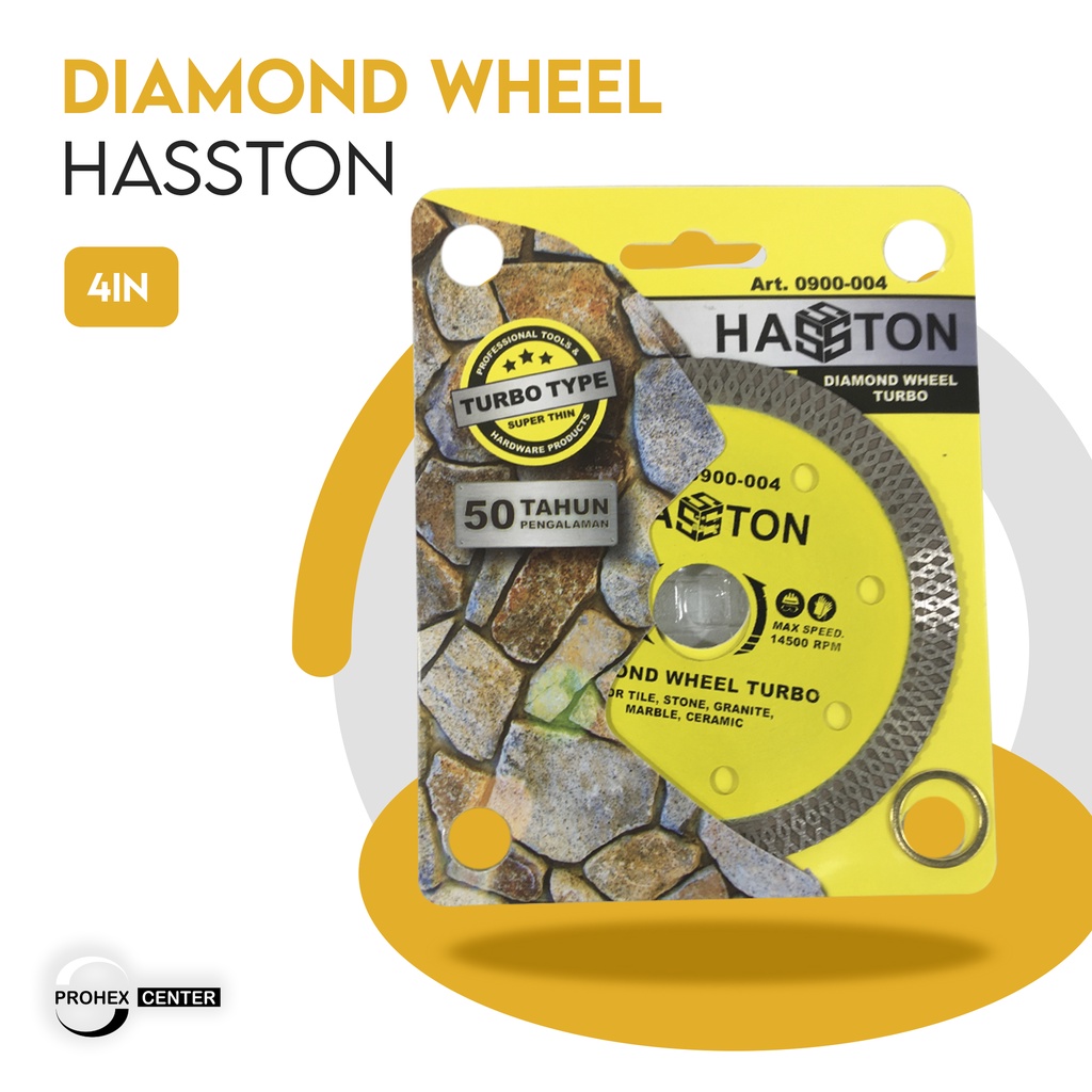 Hasston Diamond Wheel 4&quot; Turbo Net Batik - Mata Pisau Potong Granit