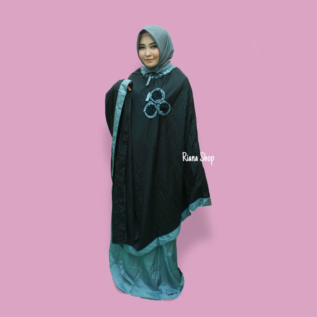 Mukena Parasut Ponco Travelling Motif Bunga Jumbo