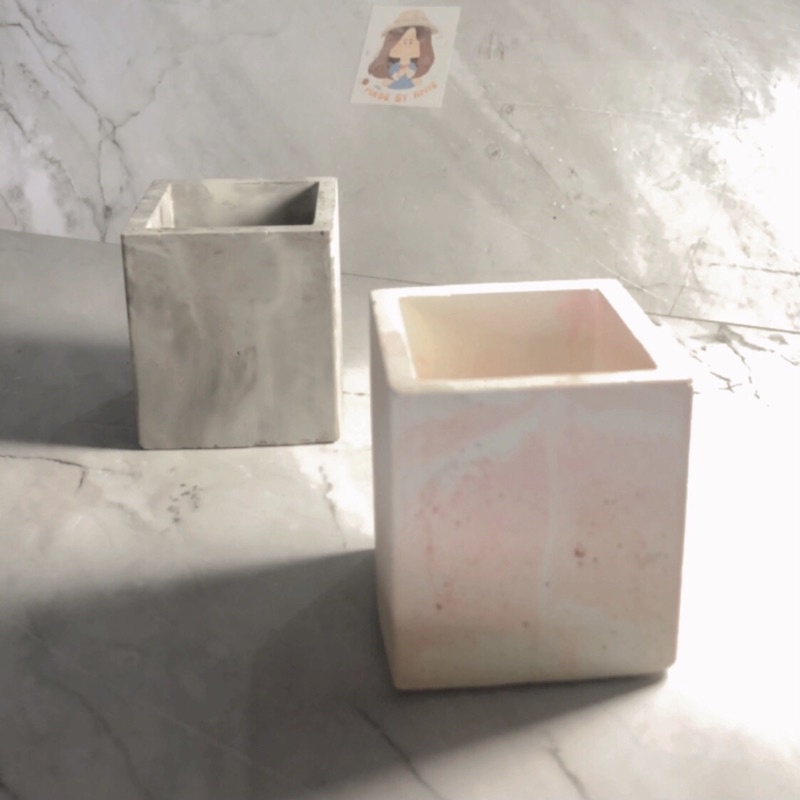 

Makeup Brush / Pen holder cement small semen pot succulent