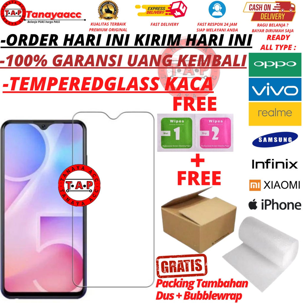 Tempered Glass Kaca Anti Gores Kaca XIAOMI REDMI NOTE 4 NOTE 4X NOTE 5 NOTE 6 NOTE 7 NOTE 8 NOTE 9 NOTE 10 NOTE 10S  NOTE 11 C4 TANAYAACC