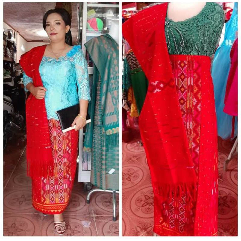 SONGKET TENUN SIPIROK WARNA MERAH