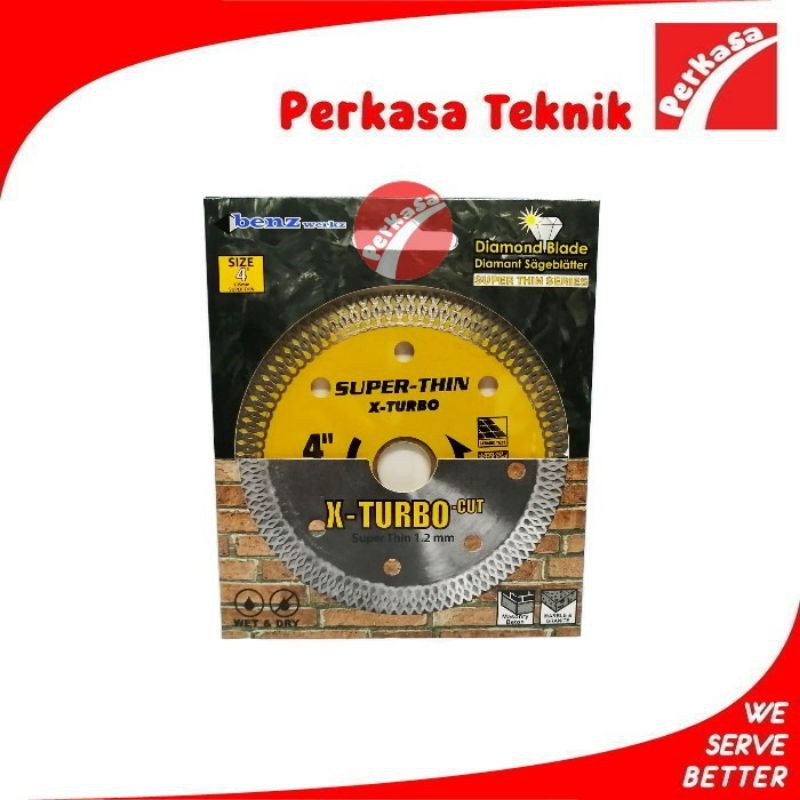 Diamond Wheel Pisau Potong Granit BENZ X-TURBO Batik Kuning 4" x 1,2mm